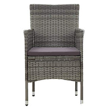 SKM Set Mobili da Pranzo da Giardino 3 pz Grigio Polyrattan e Vetro