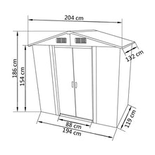Festnight Capanno da giardino per Attrezzi in Metallo Grigio 204x132x186 cm