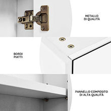 DREAMADE Armadietto a Specchio per Bagno Mobiletto Specchiera con Specchio e 3 Ante per il Bagno a 3 Ripiani, Bianco