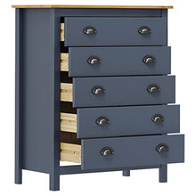 vidaXL Credenza Hill Range 5 Cassetti 79x40x96,5cm in Massello di Pino