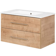 Facchellmann - Set di mobili da bagno B.Perfect, 4 pezzi, con mobiletto sottolavello, lavabo in ceramica, 80 cm e armadietto a LED