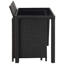 SKM Set da Pranzo da Giardino 5 pz con Cuscini in Polyrattan Nero (41kg)