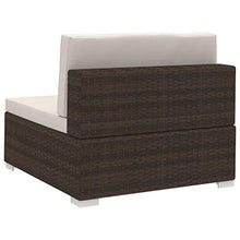 FAMIROSA Set Divani da Giardino 3 pz con Cuscini in Polyrattan Marrone-7265