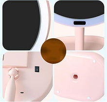 WM Creative Smart LED Specchio Il Trucco Specchio Il Bagno Specchio Il Trucco Specchio Il Trucco mirror-10.22 (Color : Pink, Edition : 5X Magnification)