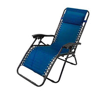Mediawave Store Sedia Sdraio Blu Pieghevole EVERTOP 485330 Totalmente reclinabile gravità Zero