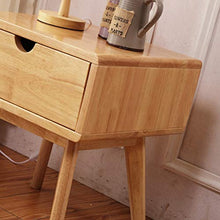 LICHUAN Tavolino da comodino nordico in legno massello comodino ad angolo con cassetto e 4 gambe per soggiorno, camera da letto, comodino e comodino, facile da montare.