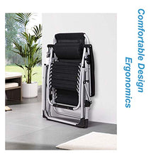 Lounger Lettini da Esterno Neri,sedie da Giardino con portabicchieri,Poltrona da Giardino per Adulti Pieghevole Resistente con poggiapiedi