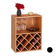 Relaxdays Cantinetta, Scaffale Per 8 Bottiglie Di Vino, Porta Calici, HxLxP: 63 x 50 x 28, Truciolato, Marrone