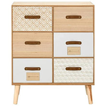 vidaXL Massello di Pino Credenza con 6 Cassetti Design Diversi Rustico Elegante Cassettiera Impugnature in Pelle Mobiletto Consolle Multicolore
