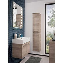 FACKELMANN - Set di mobili da bagno 5 pezzi Lima sospesi e lavabo in ceramica 60 cm e specchio da bagno a LED