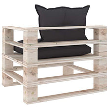 FAMIROSA Divano da Giardino in Pallet Cuscini Antracite in Legno di Pino