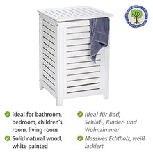 WENKO Cesto per la biancheria Oslo, Legno, 45 x 65 x 45 cm, Bianco