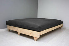 Futon On Line Divano Letto Zúrich, Naturale, Copertina Nero, 200 x 140 cm. - Arredi Casa