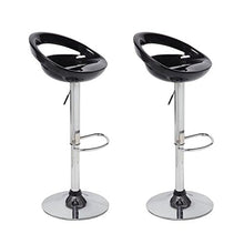 Flyelf 2 x Sgabelli da bar Sedia da pranzo con poggiapiedi 360°Mobili orientabile regolabile 59-80cm (Nero)