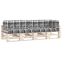 Buyounger Cuscini per Divano Pallet 5 pz Grigio Motivo a Quadri