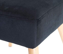 Mendler Sedia poltroncina Sala Pranzo Soggiorno HWC-F38 Design retrò Legno Velluto Nero