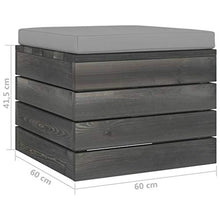 vidaXL Pouf da Giardino su Pallet con Cuscino in Legno di Pino