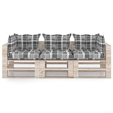 vidaXL Divano da Giardino Pallet 3 Posti con Cuscini in Legno di Pino