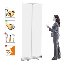 Protezione da Starnuto Indipendente/Scudo da Starnuto Portatile, Banner Roll Up Trasparente Portatile, 80x200 cm