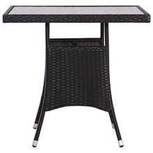 FAMIROSA Tavolo da Giardino Nero 80x80x74 cm in Polyrattan
