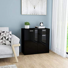 vidaXL Credenza Nero Lucido 80x36x75 cm in Truciolato