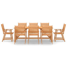 FAMIROSA Set Pranzo da Giardino 9 pz in Legno Massello di Acacia