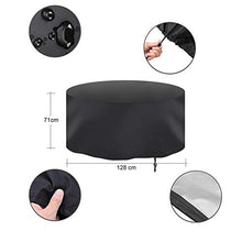 litulituhallo - Copertura per mobili da giardino, tavolo circolare impermeabile, rotondo, in rattan, 128 x 71 cm