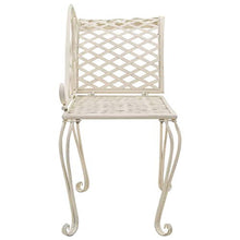 mewmewcat Sdraio da Giardino in Metallo Anticato Bianco 128 x 46 x 88 cm