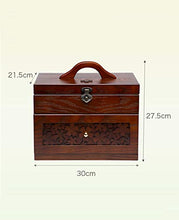 WLL Cassetta di Pronto Soccorso Portatile in Primo Luogo Aid Box, di Legno Contenitore di Immagazzinaggio con Chiude Coperchio E Maniglia, Storage Case Display, 30X21.5X27.5CM