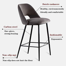 Y&MoD Sgabelli da Bar in Velluto Sedie Cucina Alta con Schienale e Gambe Metallo,Poggiapiedi Placcato Oro per Bar, Caffè,Carico massimo 130 kg/H