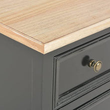 vidaXL 2x Legno Pino/Pioppo Comodini in MDF Nero Tavolino Mobile Arredo Camera