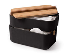 Lexon LH42N - Contenitore per Bagno, bambù, 15,4 x 8,4 x 9,4 cm, Colore: Nero
