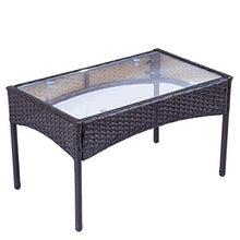 Set di mobili da giardino in polyrattan, per 4 persone, divano e tavolo, con cuscino per il giardino, balcone e terrazza