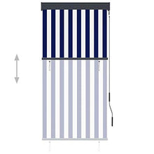 vidaXL - Tenda avvolgibile per esterni, 80 x 250 cm, colore: blu e bianco