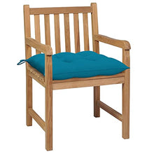 vidaXL Sedie da Giardino 2 pz con Cuscini Azzurro in Massello di Teak