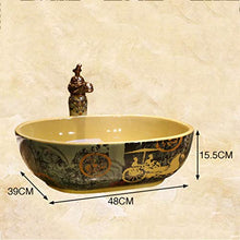 Lavabo Ovale da Bagno Retro Creative Jingdezhen Ceramic Hotel Lavabo antispruzzo Lavabi