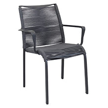 Sedia Catalina nera in alluminio, da 55x87x60 cm Nero Antracite