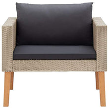 Tidyard 5 pz Set Divani da Giardino per Esterno in Polyrattan Beige,Set Divano 2 Posti+Divano 3 Posti+2 Poltrone+Tavolino in Polyrattan da Giardino per Esterno,Salotto da Giardino per Esterno