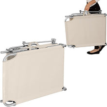 TecTake Lettino a sdraio per prendere il sole con l'ombrello parasole 190cm - disponibile in diversi colori - (Beige)