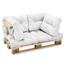 [en.casa] Cuscini per Palette - a Un Set di 5 - Cuscino Sedile + Cuscino Schienale [Bianco] Divano a Palette Adatto per Dentro e Fuori - Arredi Casa