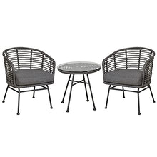 Set di mobili da Giardino per Esterni, Sedia da Giardino in Rattan e Tavolo da tè Set da 3 Pezzi Divano in Vimini Set da Conversazione Mobili da Giardino per Balcone