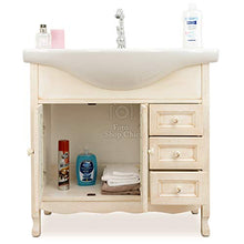 Shop Chic Arredo bagno 85 cm mobile bagno decapato specchio pensile classico
