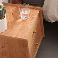Comodino Moderno Mid Century, Comodino Laterale con 2 Cassetti Portaoggetti, Gambe in Legno Comodino Piccolo per Mobili Camera da Letto in Legno di Ciliegio 45X45X43Cm (18X18X17 Pollici)