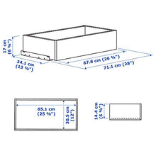 KOMPLEMENT cassetto con frontale in vetro 67,8x34,1x16 cm nero-marrone