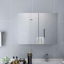 Tidyard Armadietto a Specchio Bianco 80x15x60 cm in MDF, 2 Ante e 3 Scomparti
