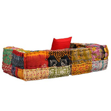 vidaXL Divano Modulare a 2 Posti con Braccioli in Tessuto Patchwork Letto Sofa