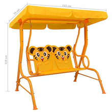 E E-NICES Dondolo a Panchina per Bambini Giallo 115x75x110 cm in Tessuto