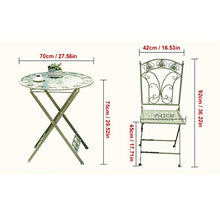 CGBF-Mobili da Balcone per Patio 3 Pezzi,Bistro Set 2 Sedie e 1 Tavolo per Balcone da Giardino,Facile da Piegare, Resistente alle Intemperie,Bianca