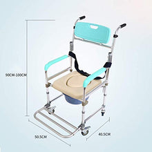 Comò in Alluminio da Comodino con Sedia da Doccia E Sedile Imbottito, Sedia da Toilette da Trasporto Mobile Sedia A Rotelle Medica A
