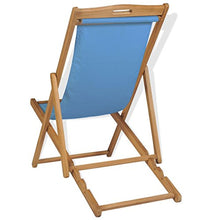 Festnight- Sedia a Sdraio in Legno di Teak/Lettino Prendisole 56x105x96 cm Blu